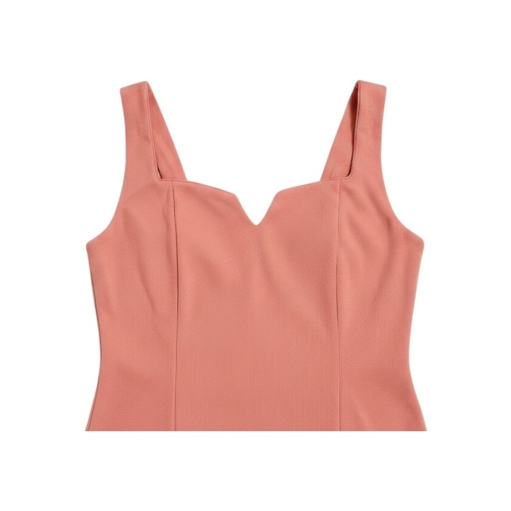YeeLy Pink Ribbed Crop Top Notched Neckline Sleeveless BL-M337 Size S/M